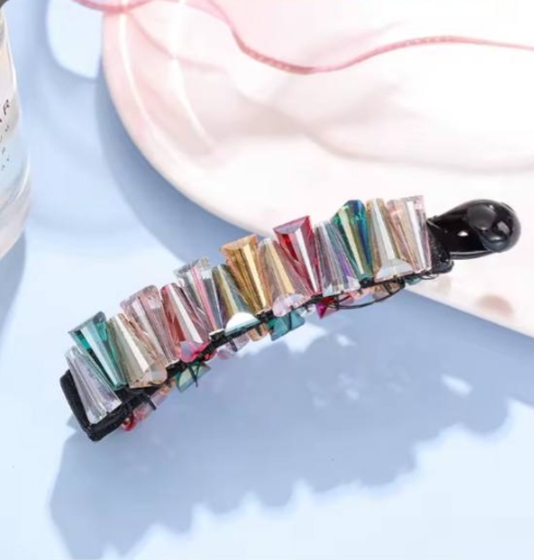 Crystal Non-slip Hand-tie Banana Clip Vertical Clip Temperament Ponytail Hairpin Hairpin Adult Vertical Clip