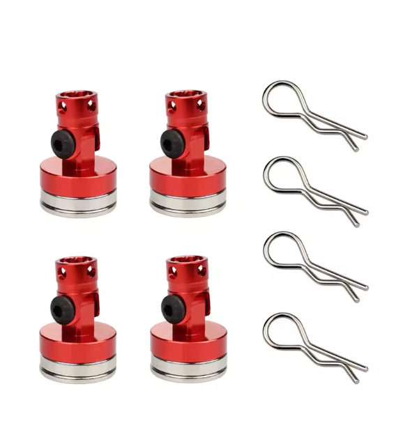 4pcs RC Car Body Posts Magnet Invisible Fixed Mount with Clip for 1/10 Axial SCX10 Traxxas TRX4 D90 D110 HSP Drift Sakura Redcat