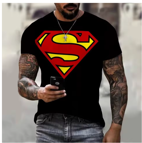 New Men's T-shirt with 3D Printing,Summer Loose Fitting Street Fashion Trend Classic Comfortable Short Sleeved Clothing