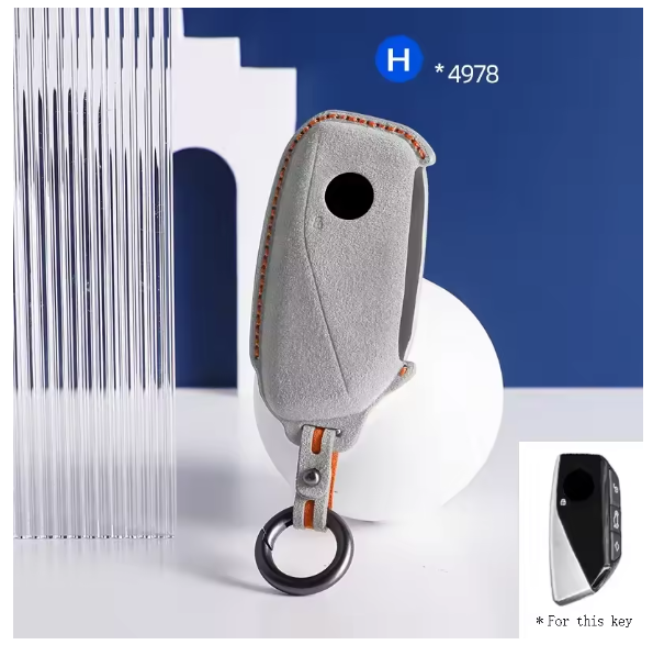 Suede Car Remote Key Case Cover Shell for BMW 7 Series 735i 740Li X7 X1 U11 2023 I7 G07 LCI XM Keychain Key Shell
