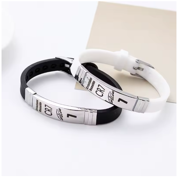 New Football Star La Liga Messi Ronaldo Nermar Wrist Silicone Bracelets&Bangles Titanium Steel Buckle Adjustable Wristband SH286
