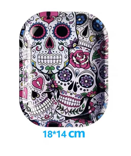 180*140mm Storage Case Metal Tray Rolling Tinplate Smoking Accessories Snack Dried Fruit Organizer Dessert Food Plate