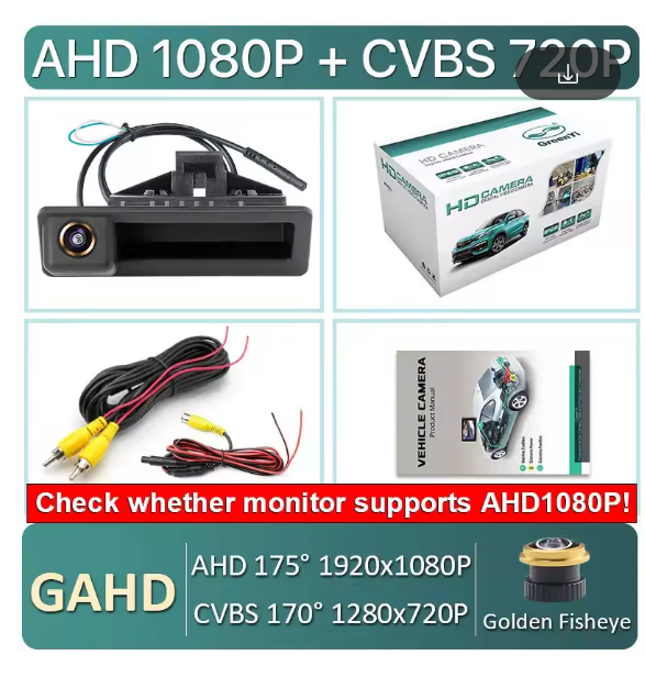 Vehicle AHD 1080P Car Reverse Backup Trunk Handle Camera for BMW E60 E39 E90 E82 E61 X1 E84 X5 E70 E92 E91 3/5 Series E88 E93 X6