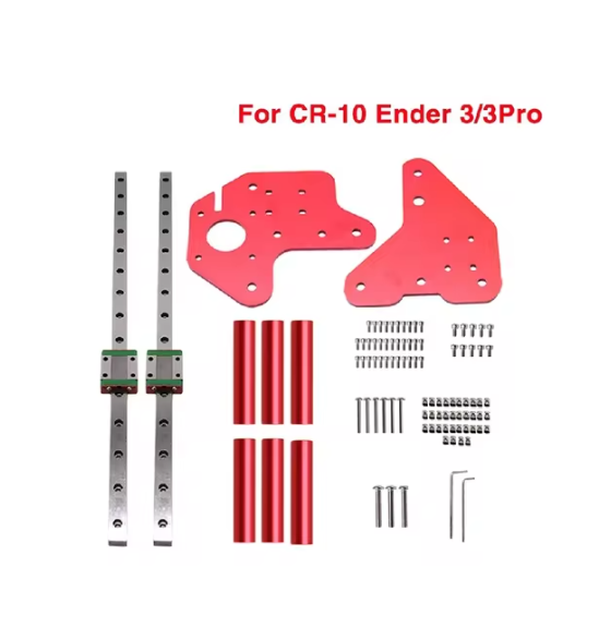 3D Printer Upgrade Dual Z-Axis MGN12C Linear Rails Kit with Fix Plate Mount Bracket for Ender 3/3Pro/V2 CR-10/10S/V2 475mm 318mm