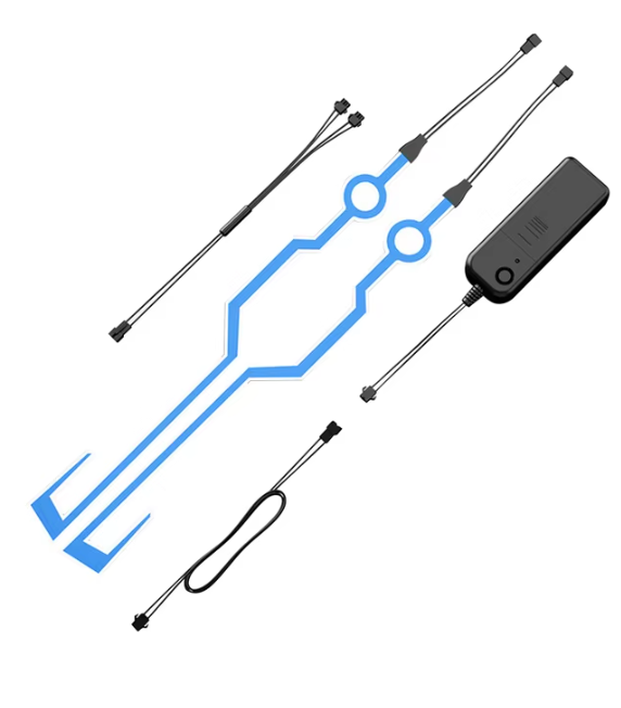 4-in-1 LED Cold Light Motorcycle Bike Helmet Strip Sticker Waterproof Warning Lights Waterproof Sticker 4 Flashing Accessories