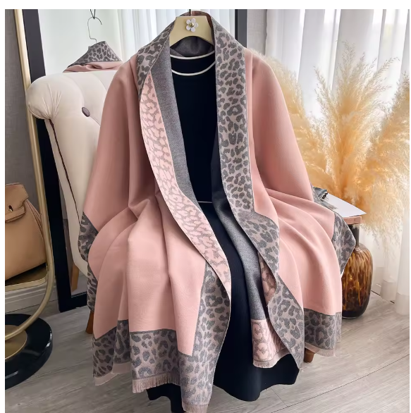 New Luxury Cashmere Plaid Leopard Scarf Winter Women Pashmina Shawls Warm Blanket Wraps Female Thick Scarves Bufanda Scarves