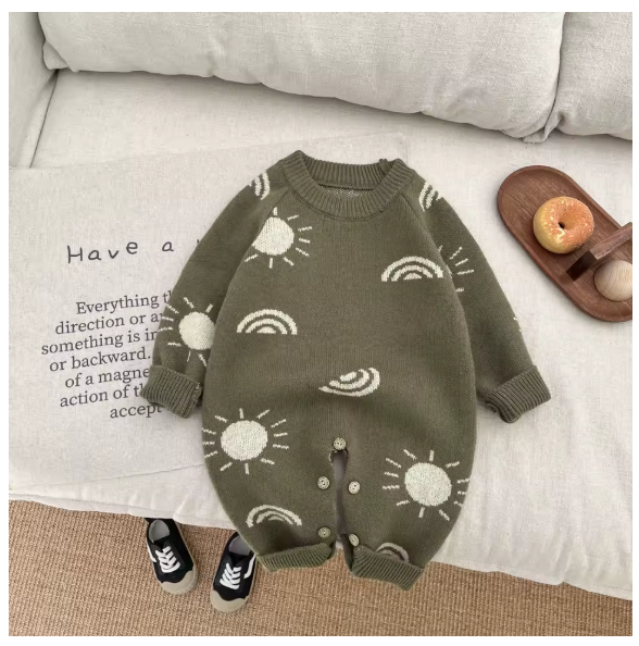Fashion Baby Knitted Clothes 2025 Spring Autumn Boys and Girls Super Cute Knitted Sweater One Piece Clothes