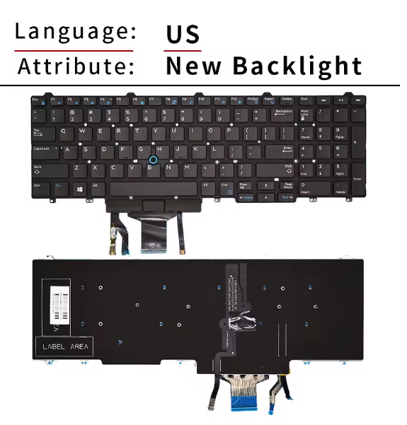 Russian US Keyboard For Dell Latitude E5550 E5570 E5580 E5590 E5591 P5 ...