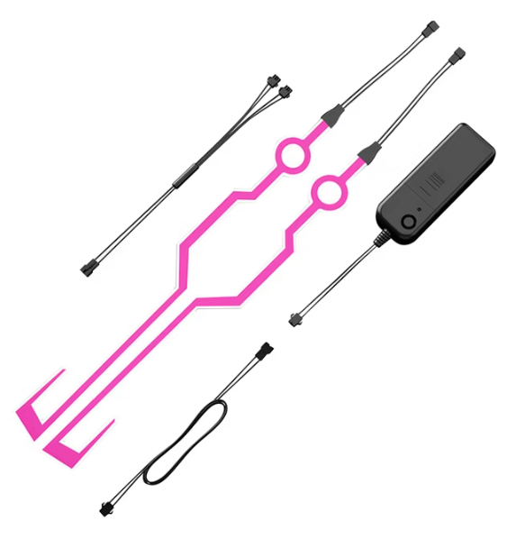 4-in-1 LED Cold Light Motorcycle Bike Helmet Strip Sticker Waterproof Warning Lights Waterproof Sticker 4 Flashing Accessories