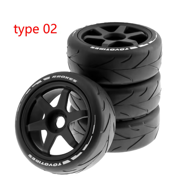 Rubber Tire 4pcs 105mm Plastic Wheel With 17mm Adapter For 1/8 On Road Rally RV RC Car HSP ZD Racing HPI WLtoys ARRMA