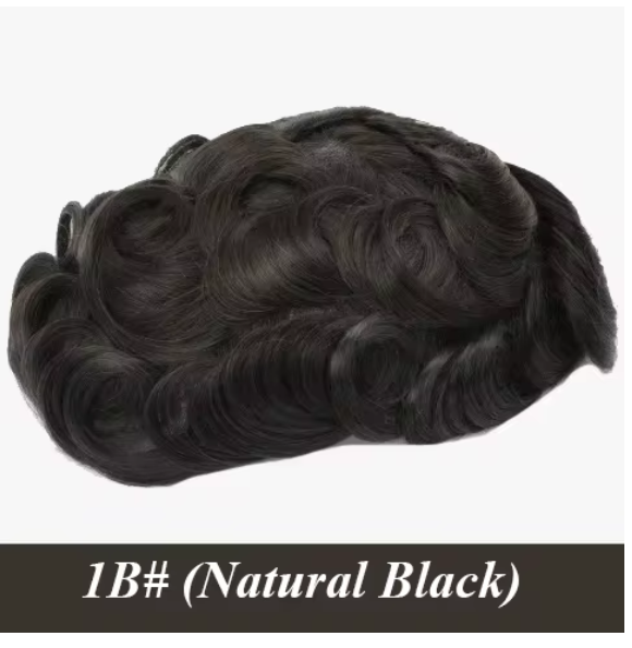 Male Hair Prosthesis 0.12-0.14mm Injection Skin Toupee Man Wigs For Men Wig Men's capillary prothesis 100% Human Hair Men's Wigs