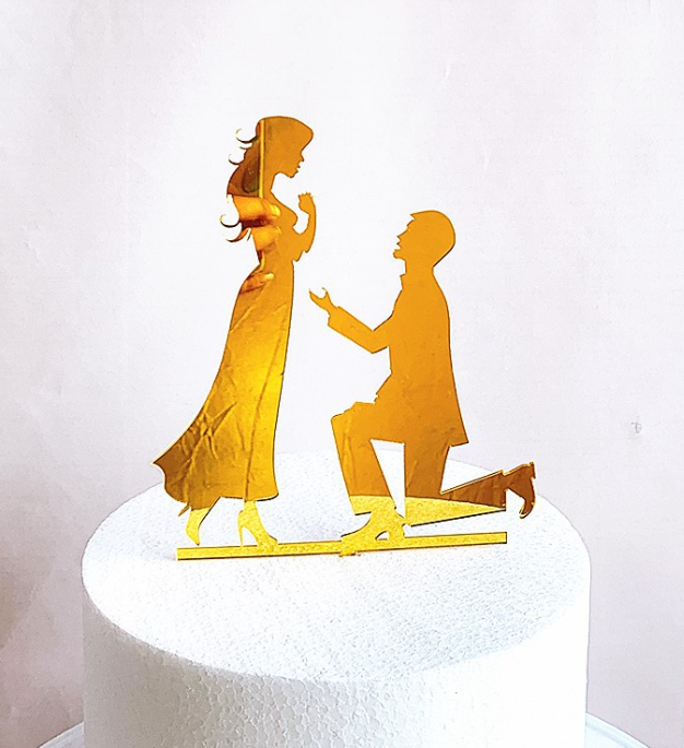 Chinese Valentine's Day baking cake decoration MR&MRS love wedding proposal acrylic cake card insert