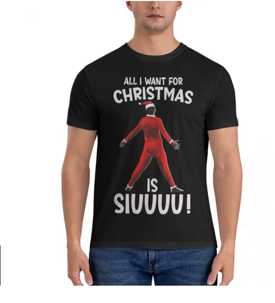 All I Want For Christmas Is Siuuu CR7 Fans Xmas Ronaldo T Shirts for Men Cotton Casual T-Shirt christian Tee Shirt Short Sleeve