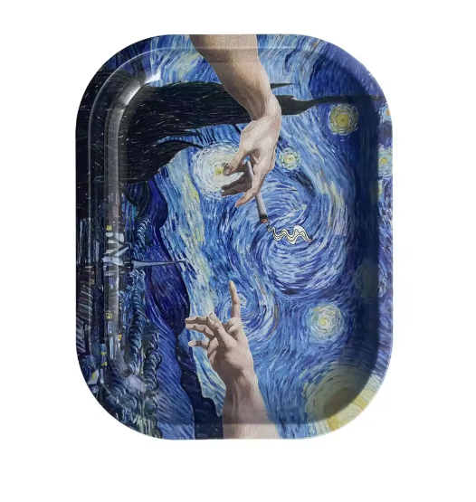 180*140mm Storage Case Metal Tray Rolling Tinplate Smoking Accessories Snack Dried Fruit Organizer Dessert Food Plate