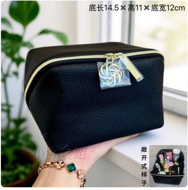 Worth buying! American designer canvas clutch bag with zipper, portable and easy to organize.