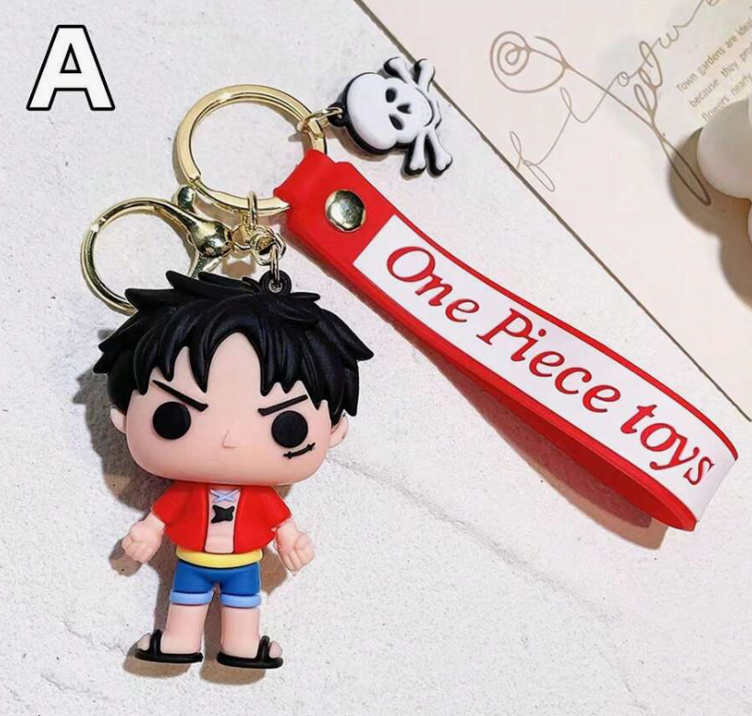 1Pc Unisex Anime Cartoon ONE PIECE ,Roronoa ,Portgas.D. Ace Keychain Keyring Cute Car Keys & Backpack Bag Ornament Pendant For Boys And Girls Lovers Gift