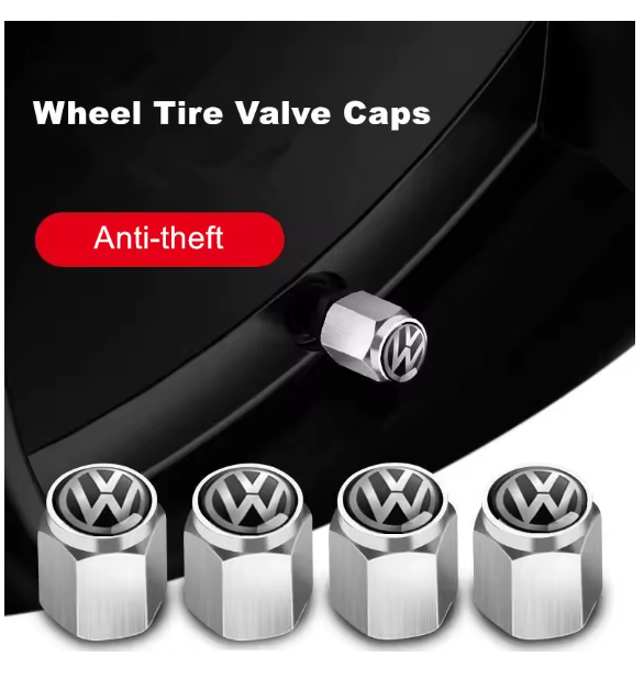 4pcs Metal Car Wheel Tire Valve Caps Stem Case Covers For VW Volkswagen Golf Polo Passat Tiguan Touran Jetta Accessories