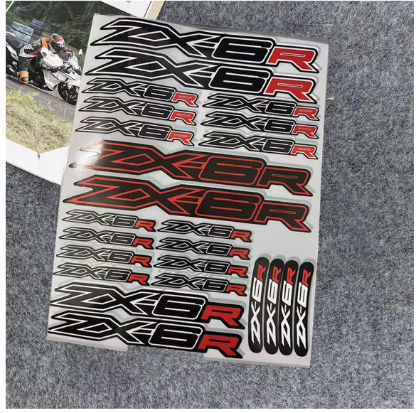 For Kawasaki ZX6R Kit Sticker Motorcycle Accessories Parts Tank pad Helmet Racing Fairing Decals Ninja ZX 6R 2007 2008 2024 2025