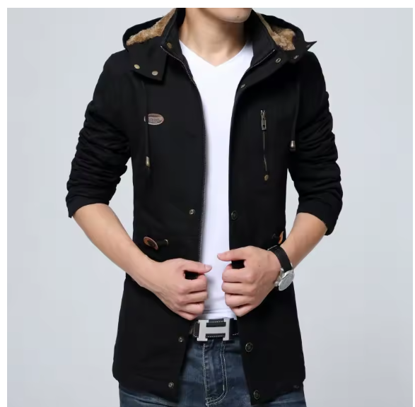 Casual Loose Autumn Winter Men Trench Coat Fashion Hooded Windproof Windbreakers Pockets Zipper Men Jackets M-5Xl Streetwear
