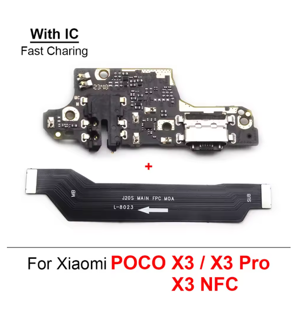 For Xiaomi POCO X3 USB Board X3 Pro Charger Dock Charging Port Connector X3 NFC Mainboard Main Board Motherboard Flex Cable