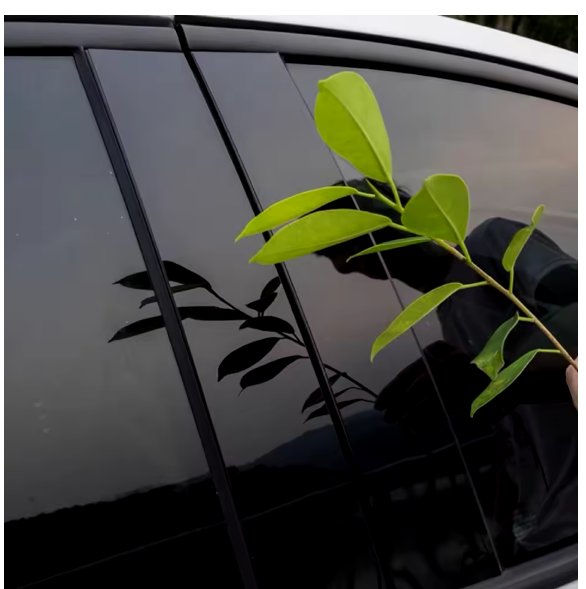 8Pcs Silver Carbon Gloss Black Pillar Post Fit for Nissan Sentra 2013 2014 2015 2016 2017 2018 Door Side Trim Window Cover