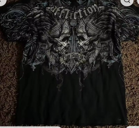 American Hip Hop retro street 2000s Affinity Men oversize shirt graphic printing Gothic Harajuku couple Cotton Tops street Wear