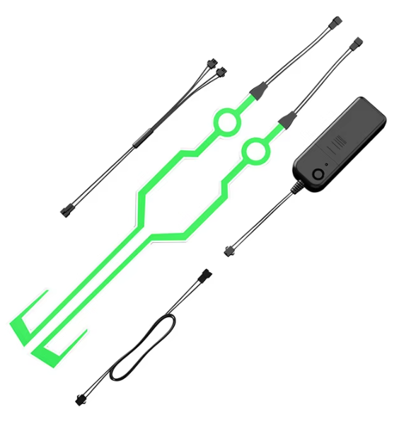 4-in-1 LED Cold Light Motorcycle Bike Helmet Strip Sticker Waterproof Warning Lights Waterproof Sticker 4 Flashing Accessories