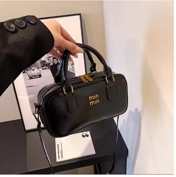 Luxury Bowling Bags Women Handbags Red Coffee Shoulder Crossbody Bag Ladies New Vegan Leather Ladies Messenger