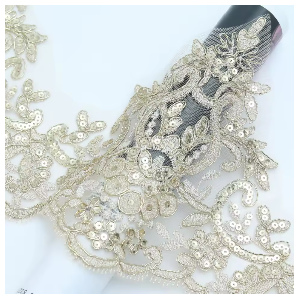 1 Yard 20cm wide Gold Thread Cording Lace Embroidery Lace Dress Home Textile Sequin Triming Dance Clothes DIY Materail
