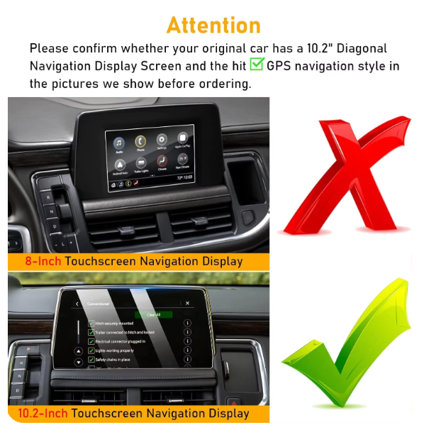 For 2021-2023 Chevy Tahoe Suburban/GMC Yukon for 10.2" Navigation Display Touchscreen Tempered Glass Screen Protector