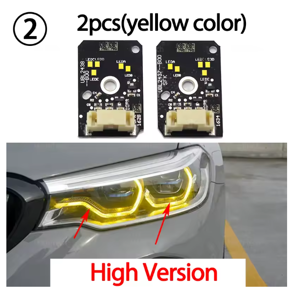 For BMW 5 Series G30 G31 M5 F90 Pre-LCI 2017 2018 2019 2020 Angel Eyes DRL LED Boards Daytime Running Lights Lemon Yellow