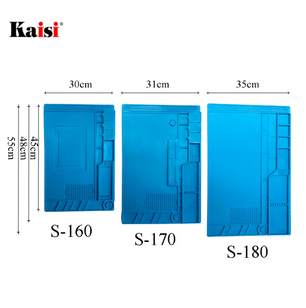 S-160 45X30cm Heat Insulation Silicone Pad Desk Mat Maintenance Platform For BGA Soldering Repair Station With Magnetic Section