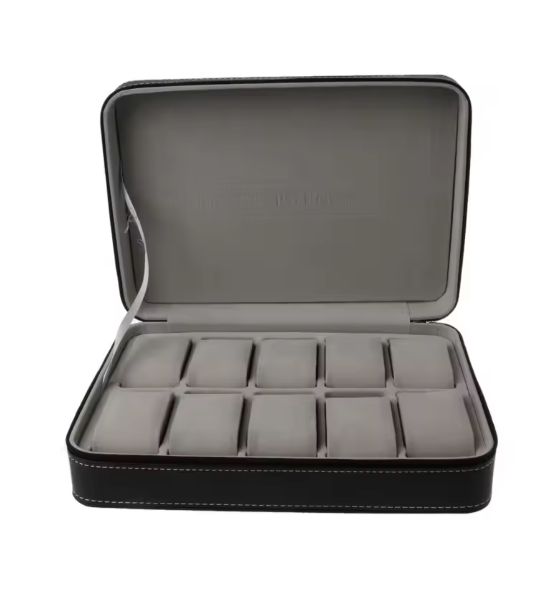 Watch Box Organizer Women Men Watch Display Storage Case Fits Most Wristwatches and Smart Watches Holder 10 Slot