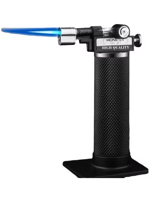 HONEST Creative Double Flame Welding Gun Gas Lighter Safety Lock Switch Jet Fire Open Fire Switching BBQ Kitchen Cigar Lighters
