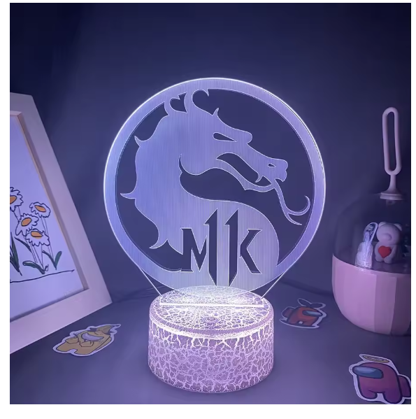 Hot Game Mortal Kombat 11 Logo 3D Led Neon Nightlights Birthday Gifts For Gamer Boyfriend Kid Child Bedroom Decor Game Lava Lamp