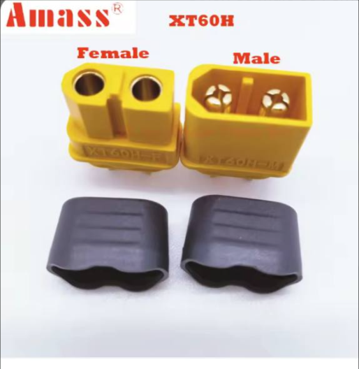 RC 100Pcs Amass XT60H Connector XT60 Bullet Plug With Cover Upgrated of XT60 Sheath Male/ Female Gold Plated for RC Parts