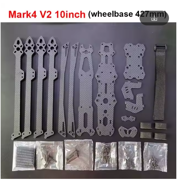 Mark 4 Mark4 V2 7inch 295mm / 8inch 367mm / 9inch 387mm / 10inch 427mm 3K Through Rack HD Drone FPV Carbon Fiber Bracket