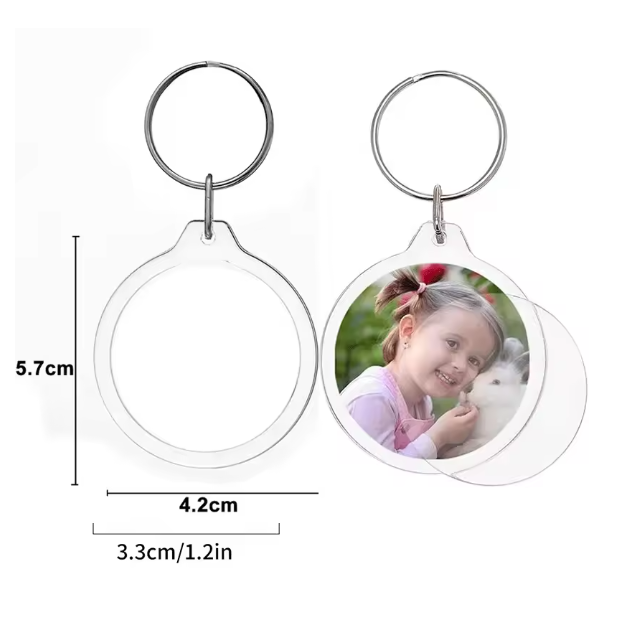 5/50pcs Transparent Rectangle Blank Acrylic Insert Keychain Photo Picture Frame Keyring Holder DIY Split Ring KeyChain Gifts