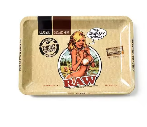 18*12.5cm Tobacco Dry Herb Vape Rolling Tray Cigarette Smoking Tool Lighter Metal Ashtray