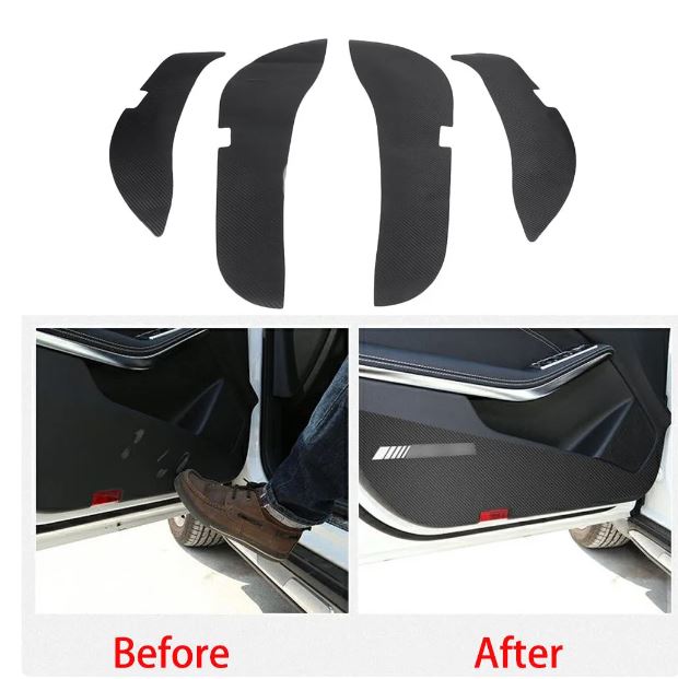 4pcs Car Door Inner Protective Anti Kick Carbon fiber Film Sticker For Mercedes Benz C-Class W205 C180 C200 C300 2015 2016 2017