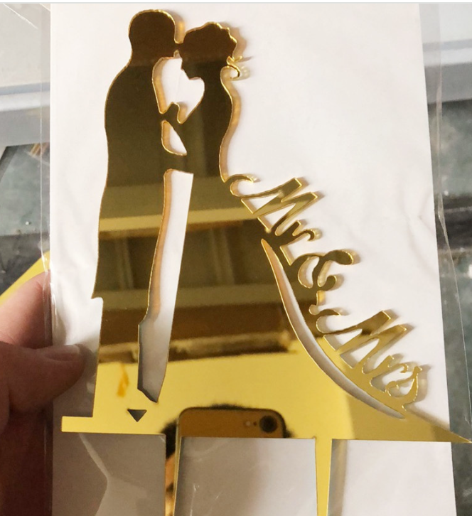 Chinese Valentine's Day baking cake decoration MR&MRS love wedding proposal acrylic cake card insert