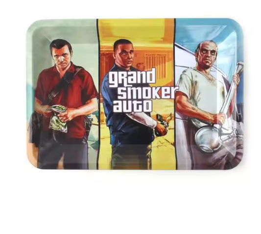 18*12.5cm Tobacco Dry Herb Vape Rolling Tray Cigarette Smoking Tool Lighter Metal Ashtray