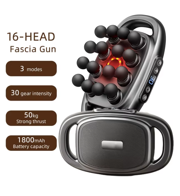 16-Head Fascia Gun High-Frequency Vibration Body Massage Gun Back and Waist Massager Neck Shoulder Massager Muscle masajeador