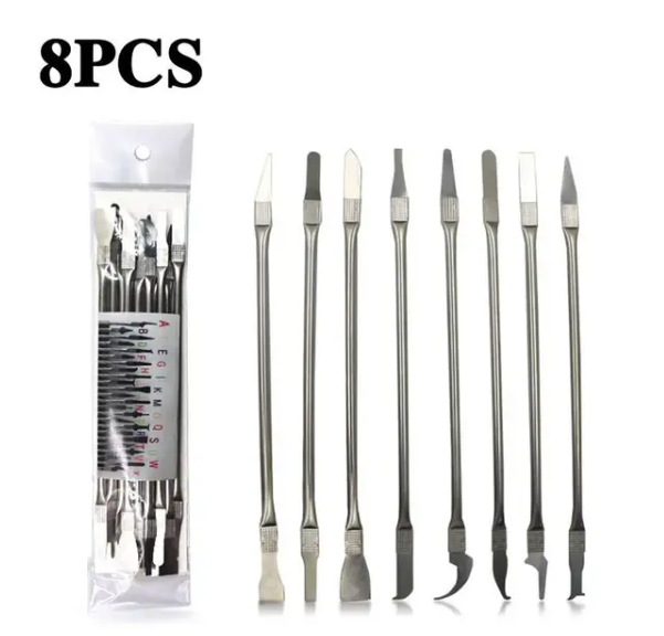 8pcs CPU IC Glue Remover Phone Repair Tool C Chip Repair Thin Blades Piratical Repair Hand Tool For Mobile Phone Computer