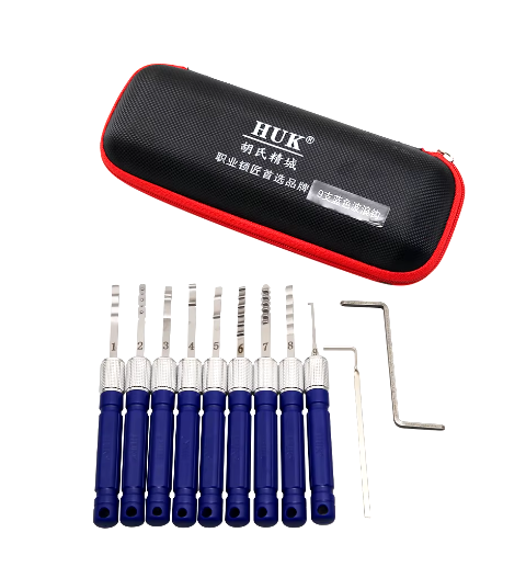 HUK Civil Stainless steel Tool 11 Pieces Canvas Bag With Zipper Set for Locksmith Supplies