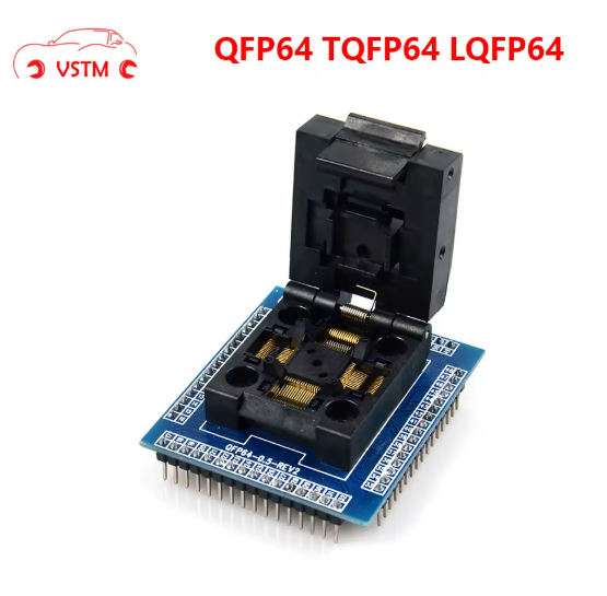 New QFP64 TQFP64 LQFP64 socket adapter IC test socket burning 0.5m programmer STM32 QFP64 socket