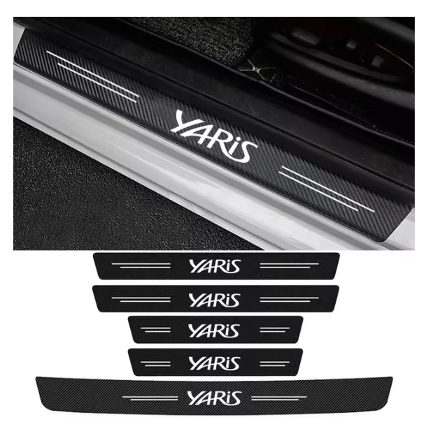 Car Door Sill Protective Stickers for Toyota Yaris 10 90 130 150 210 XP10 XP90 XP210 Trunk Threshold Anti-Scratch Gurad Trims