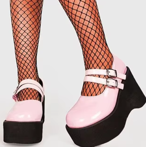 Women Pumps Mary Jane Super High Heel Platform Wedge Spring Ladies Sandals Belt Buckle Classic Sweet Punk Female Lolita Shoes