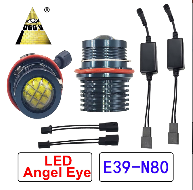 High Power Angel Eye Car Light 6500K Headlights Bulb E92 E87 E90 New Car Headlamp LED Lighting EV Angle Eyes