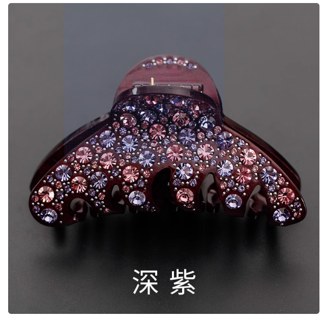 High-end simple large hair clip, medium-sized hair clip, back of head hair clip, fashionable hair accessories, diamond hairpin for women